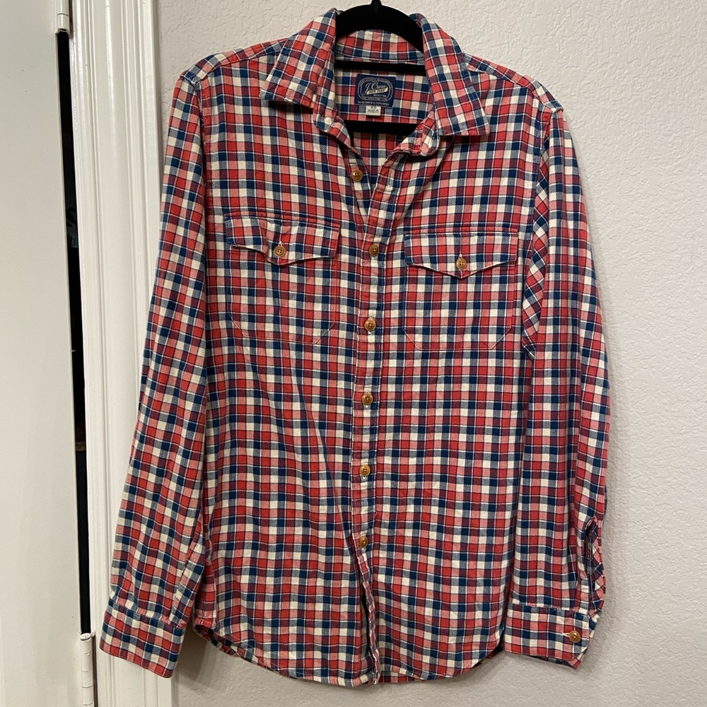 J. Crew Mens Button Up Checked Shirt Size XS